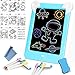 Tableta de Dibujo Pizarra 3D Mágica con Luces LED Educativo Infantil Borrable Dibujo de Graffiti Colorido Luminoso sin Papel & Marco de Fotos Regalos Juguetes para Niños(Azul)