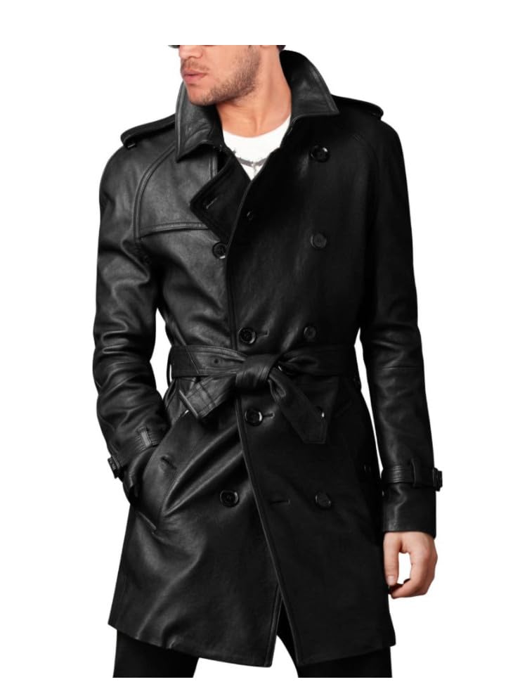 Manteau en cuir véritable homme pour affronter l'hiver avec élégance
