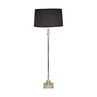 homeLove - Madeline Old Floor Lamp - Handcrafted from Iron, Slim and Elegent Base, with Fabric Shade - Living Room, Study, Gallery