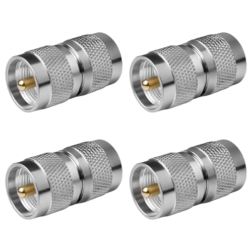 Adaptador Conector Coaxial UHF PL259 Macho a Macho, Pack 4 Pcs miniatura 1