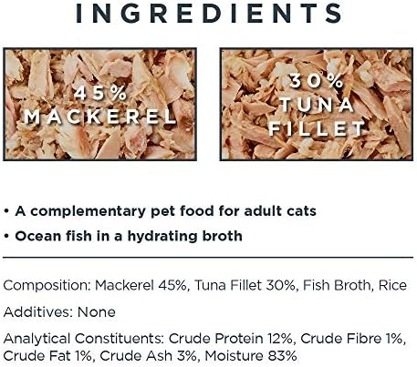 Encore 100% Natural Cat Food, Ocean Fish In Broth Tin 70 g (Pack of 16)