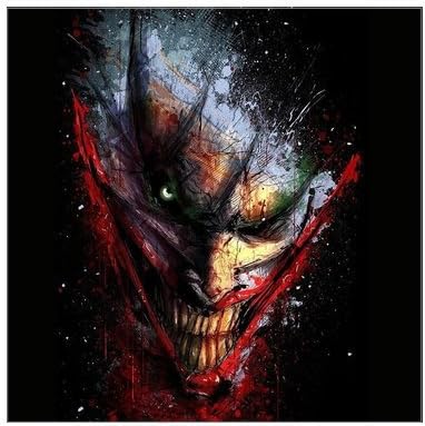Scottshop Custom Joker Batman Gallery Wrapped Canvas Print 16" x 16" Inch - Stretched and Framed Ready to Hang Bedroom/Living Room Decorations Canvas Wall Art