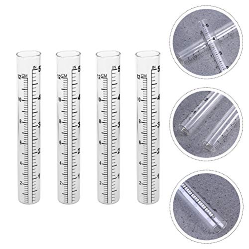 DOITOOL 4Pcs 12CM Tubo De Vidro Medidor de Chuva Chuva De Vidro Copo de Medição Copo de Medição Líqu