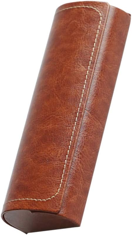 Magnetic Leather Glasses Box Compact Eyeglasses Case Protective Sunglasses Storage for Men Women Travel Portable Scratch Resistant