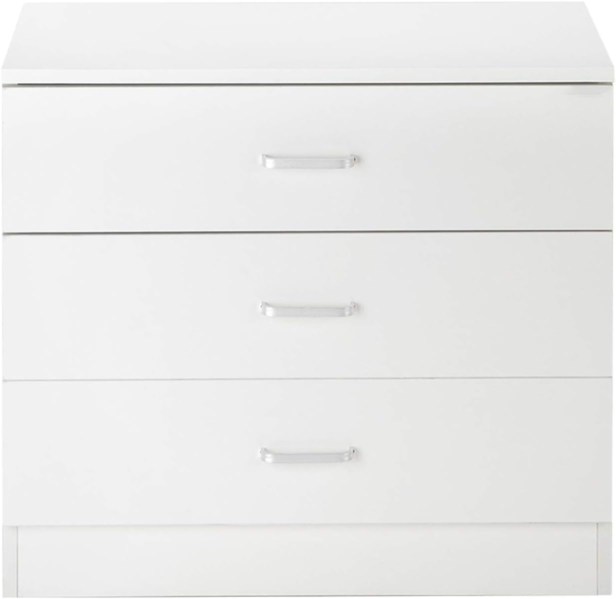 Wood Simple 3-Drawer Dresser White - Nightstand - Bedside Furniture & Night Stand End Table Dresser for Home, Bedroom Accessories, Office, College Dorm IHADA