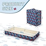 100% Cotton Inner Portable Foldable Toddler Travel Bed - Soft Foam Floor Bed with Washable Cover, Safe and Comfortable Toddler Crib, Ocean Blue - Image 2
