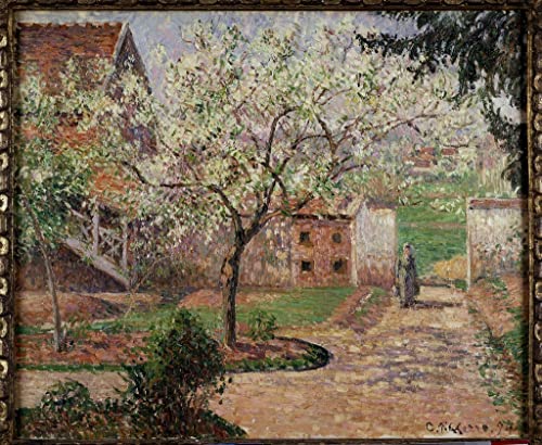 Jardin à Eragny de Pissarro affiche toile pour salon lumineux et chaleureux