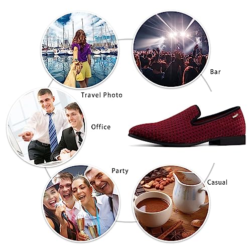 Image of Meijiana Mens Loafers Wedding Dress Shoes Slip-On Loafers for Men Tuxedo Suit Shoes