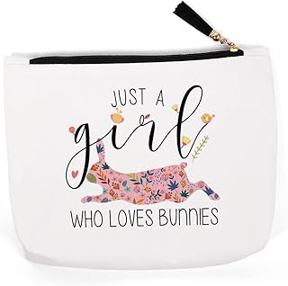 Bunny Gifts for Bunny Lovers, Bunny Stuff Merch Decor, Bunny Gifts for Women Women, Christmas Birthday for Bunny Lover Owners, Farmer, Breeder, Crazy Bunny Makeup Bag ?Just A Women Who Loves Bunnies