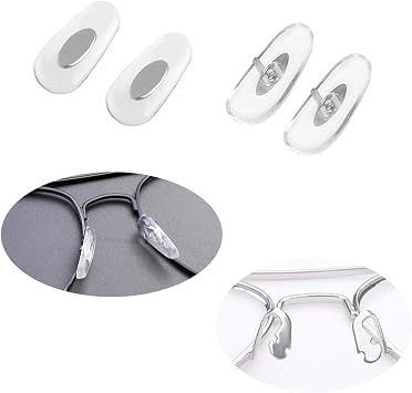 Eyeglass Nose Pads,2 Pairs Sunglass Replacement Clip -on Nose Piece Nose Bridge Pads, Glasses Repair Kit for Aviator Sunglasses Eyeglass Frame