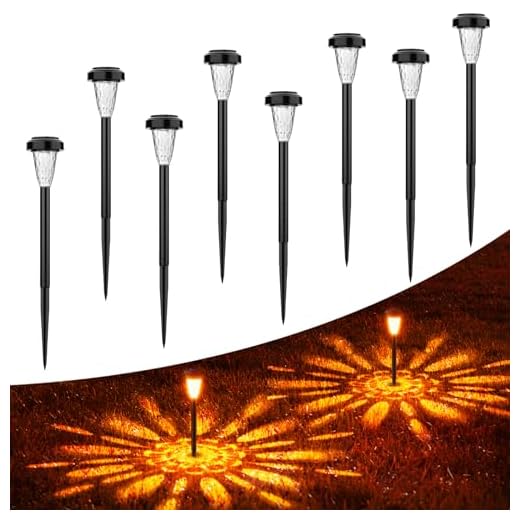 FIFlying Lampe Solaire Exterieur, 8 Pièces Flamme Saute Lampe Solaire Jardin Exterieure au Sol, IP65 Étanche Lumiere Solaire Exterieur pour Jardin, Pelouse, Chemins, Terrasse, Allée, Passerelle