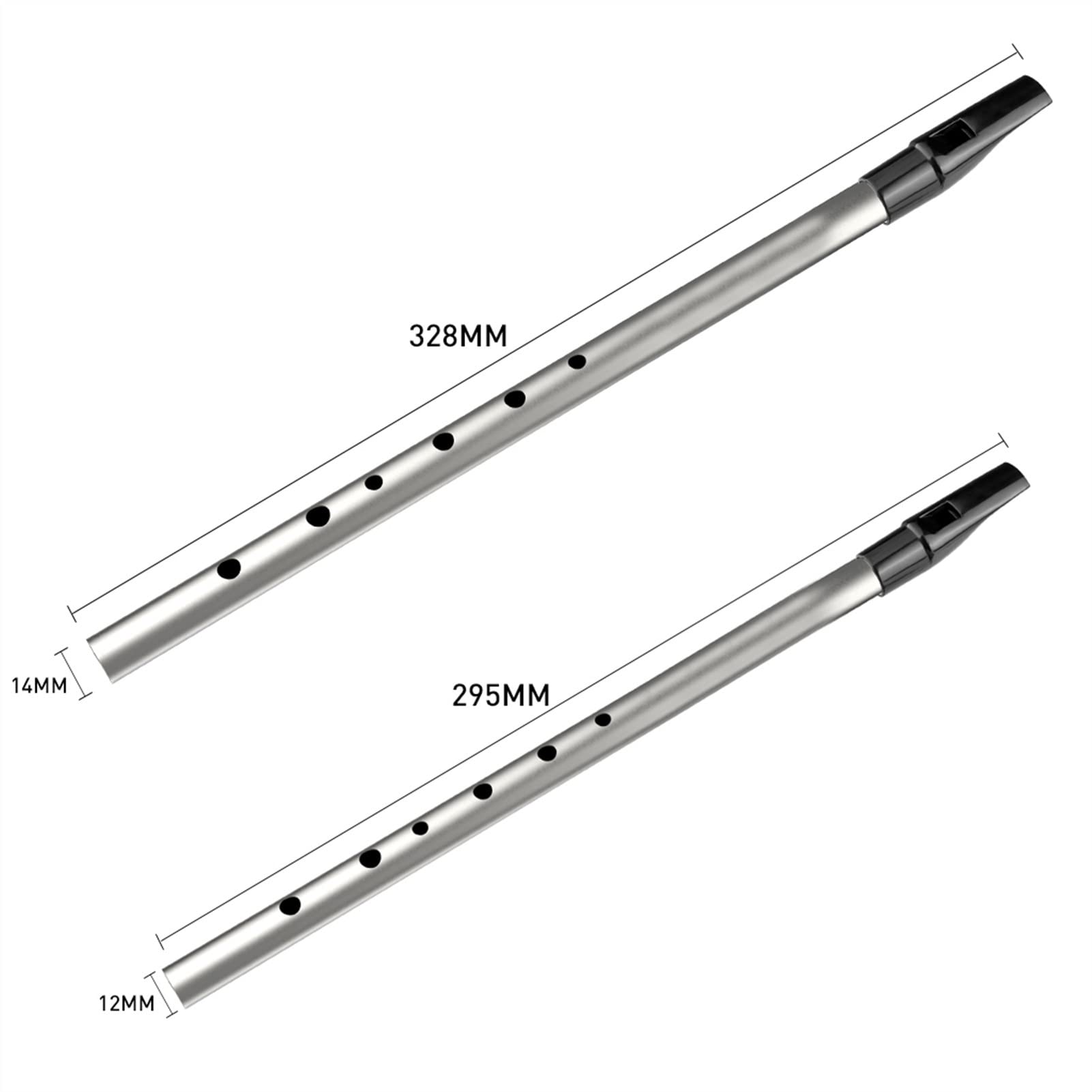Querflöte Anfänger Messingrohr C-Taste & D-Taste Sechs-Loch-Pfeife (Color : C Key Silver)