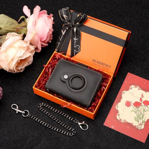 Mens Wallet Card Holder: Pop Up Aluminum Case, Genuine Leather, Smart, RFID Blocking, Slim, Minimalist, Front Pocket - 9-12Capacity | ID Window | Cash Slot2