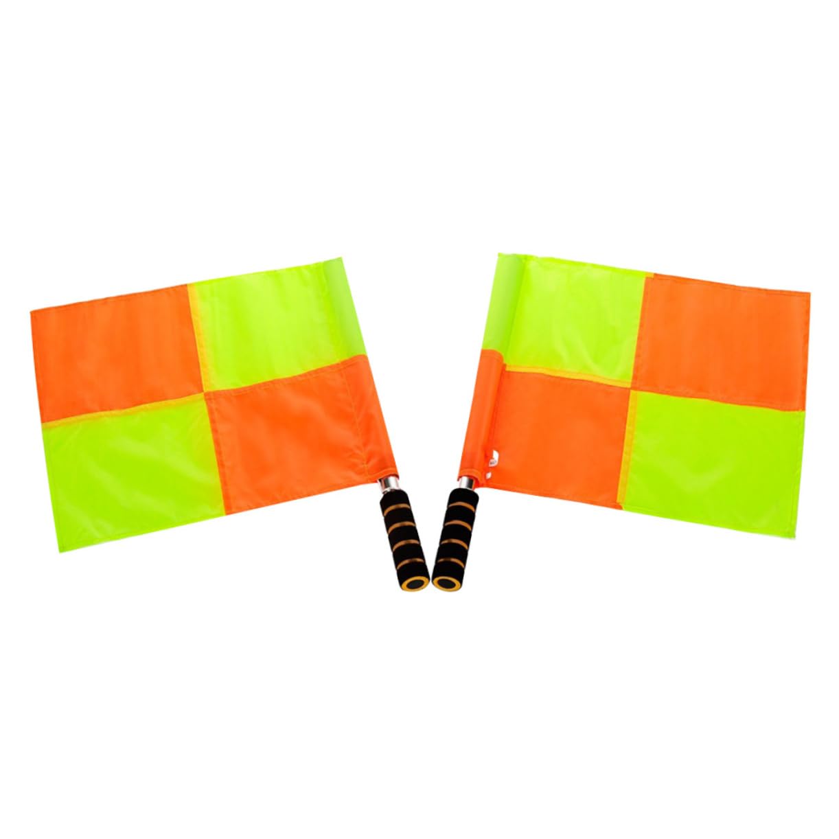 Outanaya Flags for Soccer 2pcs Handheld Signal Flags Bright Fluorescent Yellow Waterproof Sturdy for Match for Hand Signal and Waving