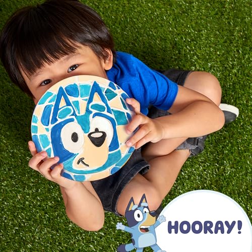Image of Bluey Paint Your Own Stepping Stone, Design 7 DIY Stone Art, Fun Kit for Kids, Less Mess Paintable Stones Art Set, Great Summer Activity Kids Ages 8, 9, 10, 11