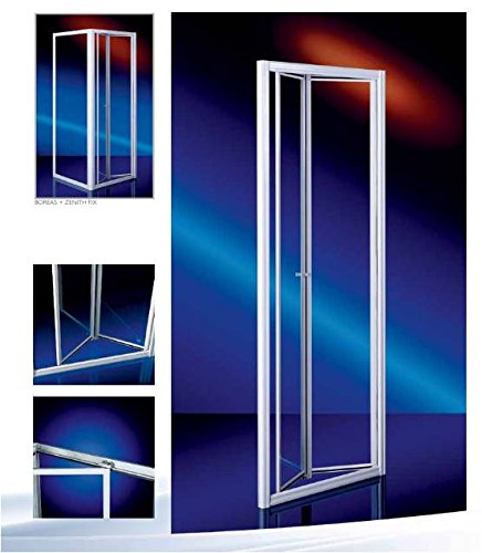 kabina prysznicowa z przezroczystego szkła kryształowego 3 mm drzwi wnękowe - aluminium białe - model Boreas Larghezza 80 cm