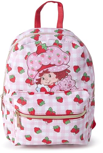 Fast Forward Girls Strawberry Shortcake Kids Backpack - 10 Inch Mini Bookbag Preschool Elementary Backpack for School Size One Size Strawberry Shortcake Red