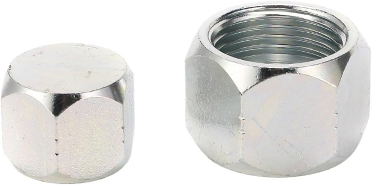 100PCS 9J-12CAP Female Nut Carbon Steel 74 Degree Hydraulic Hose Adapter Plugs