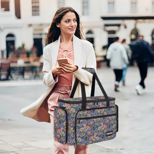 Image of Sewing Machine Carrying Case with Multiple Storage Pockets Large Capacity, Universal Tote Storage Bag Compatible with Most Standard Singer, Brother, Janome, Bohemian