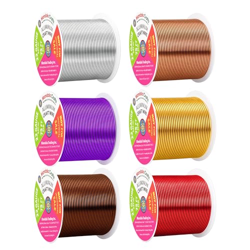 Image of Mandala Crafts 22 GA Purple Brown Red Assorted Anodized Aluminum Craft Wire | 450 FT, Colored, Flexible, Bendable for Bonsai Armature Sculpting Wire Wrapping Jewelry Making, Weather & Tarnish Resistant