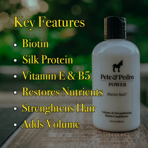 Pete & Pedro Power - Volume & Strengthening Biotin Daily Conditioner For Men With Fine Or Thinning Hair | All Hair Types, Helps Make Hair Fuller, Thicker, & Healthier | As Seen On Shark Tank, 8.5 Oz. #TOP1