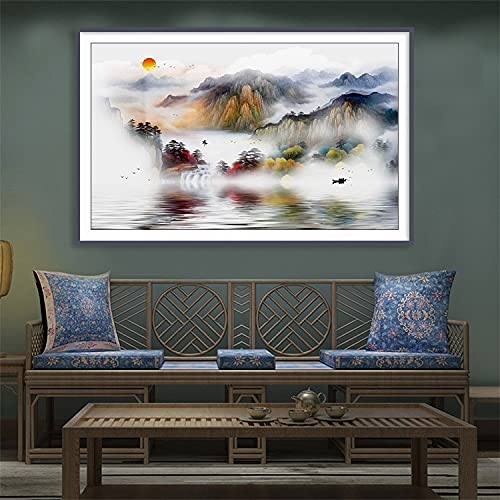 Art Crafts for Home Wall Decor Gifts Kit Diamant Peinture Paysage d'Encre 5D