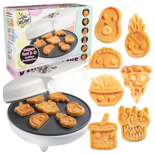 Kawaii Fun Snacks Mini Waffle Maker – 7 Different Food Emoji Designs Featuring an Avocado, Pizza, Ramen, Taco & More – The Cool Electric Waffler Gift for Amazing Kid’s Breakfasts and Holiday Gifts