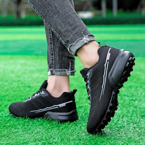 Image of Men's Trail Running Shoes Lightweight Breathable Walking Hiking Sneakers Outdoor Athletic Tennis Cross Training Shoes