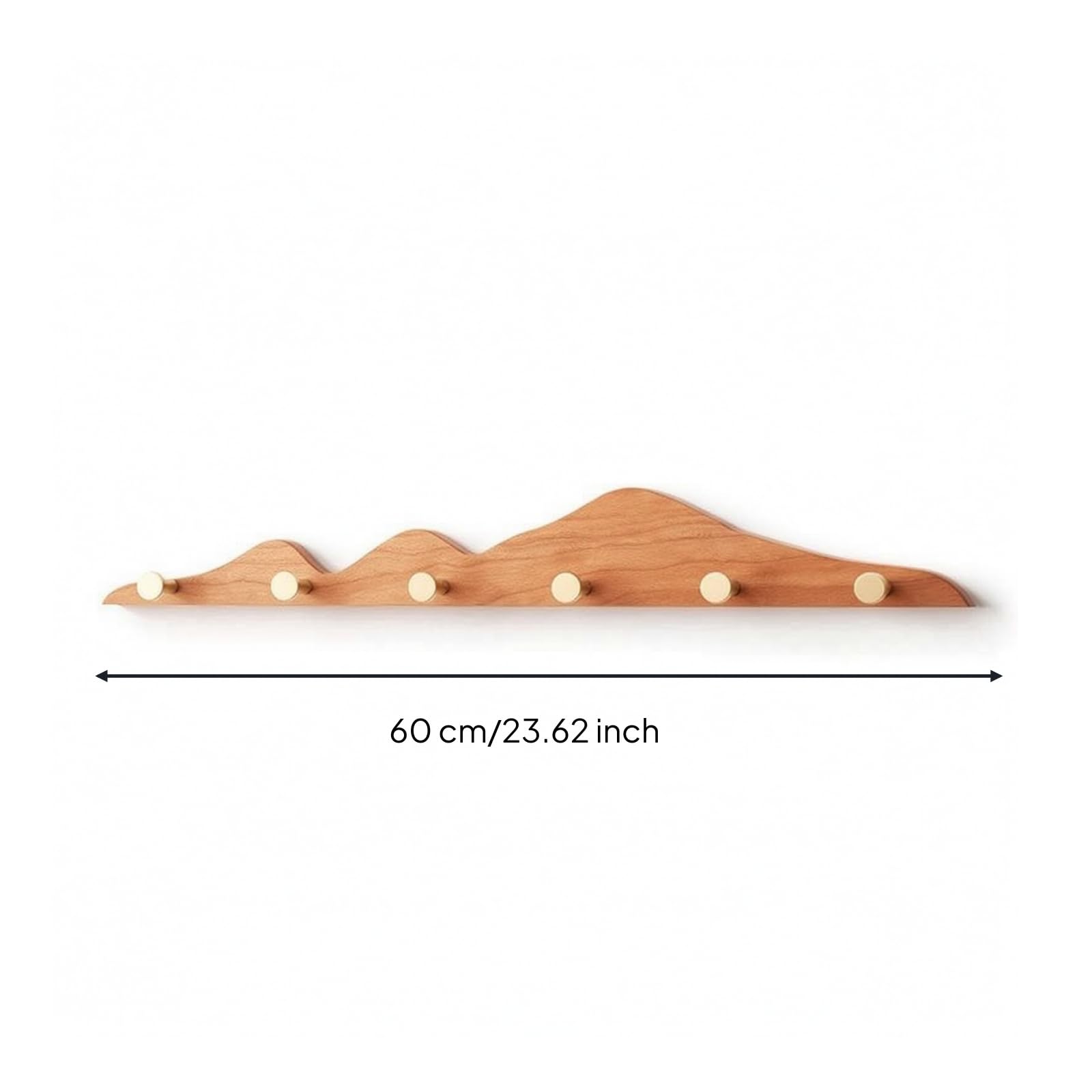 Appendiabiti in Legno con Ganci in Ottone Resistente Appendiabiti da Parete con 6 Ganci Attaccapanni per Corridoio, Style to 1