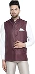 Maple Clothing Men's Nehru Jacket Solid Color Indian Traditional Vest Modi Waistcoat Bandhgala