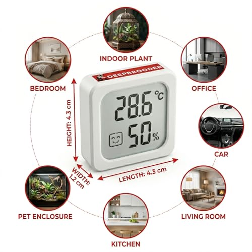 Image of Digital Mini Thermometer, Hygrometer, Indoor Room Temperature, LCD Electronic Display Humidity Meter, Sensor Gauge Weather Station for Home, Office, Garden, 6 Months Warranty