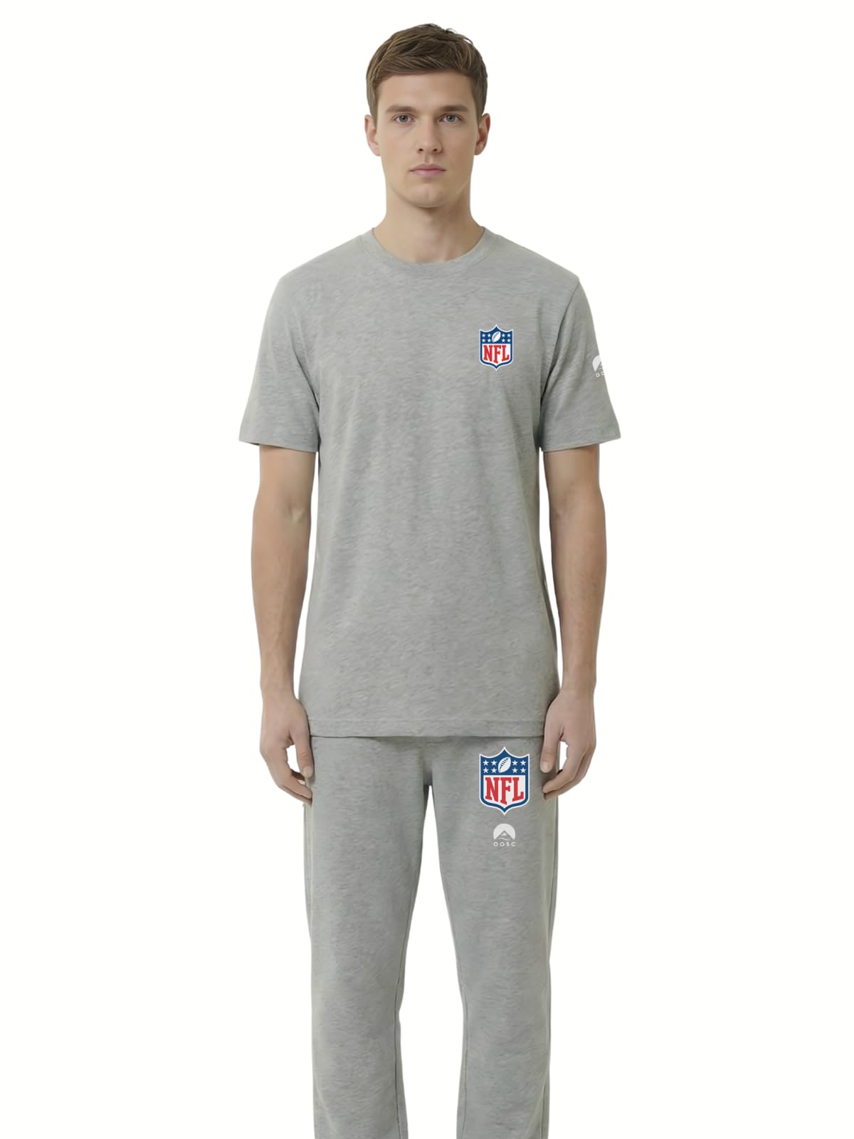 OOSC Mens NFL Shield - Grey Sweatpants, Grey, XXL EU