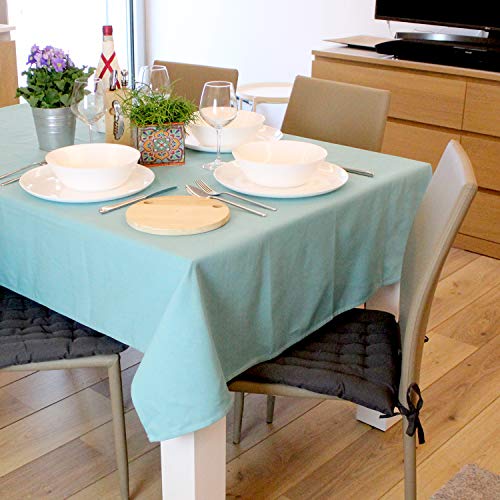 Casaviva Tischdecke, rechteckig, aus Baumwoll-Twill, elegant, modern, für Partys und Bankette (Tiffany, 240) Cover