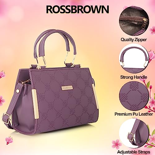 ROSS BROWN purple leather handbag – image 3