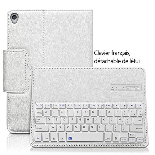 KARYLAX Seluxion - Etui de Protection Blanc avec Clavier Azerty Connexion Bluetooth pour Tablette Apple iPad Pro 10.5 Pouces
