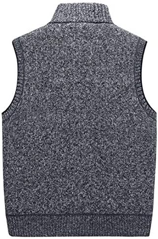 LemonGirl Mens Casual Slim Full Zip Knitted Sweater Vest with Pocked - Image 3