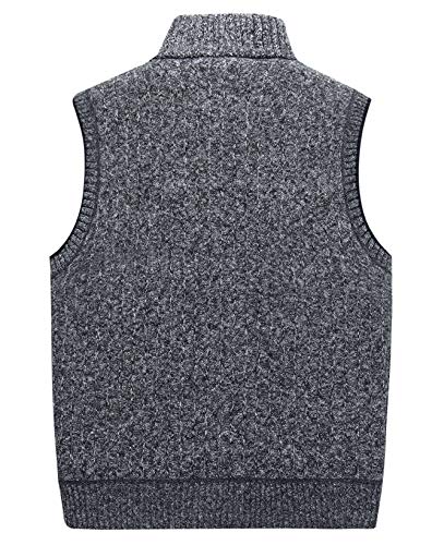 LemonGirl Mens Casual Slim Full Zip Knitted Sweater Vest with Pocked3