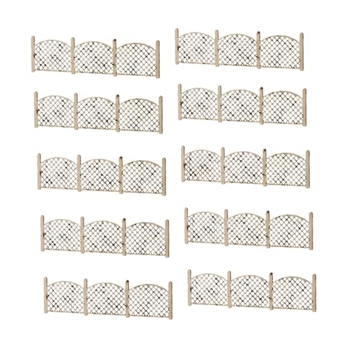 10 Stück Miniaturzaun Modell Modellbahnzaun Figurenmodell Architekturmodell Zaunzubehör Aus Holz Authentische Nachbildung für Hobbyprojekte Geschenkid, Stil F
