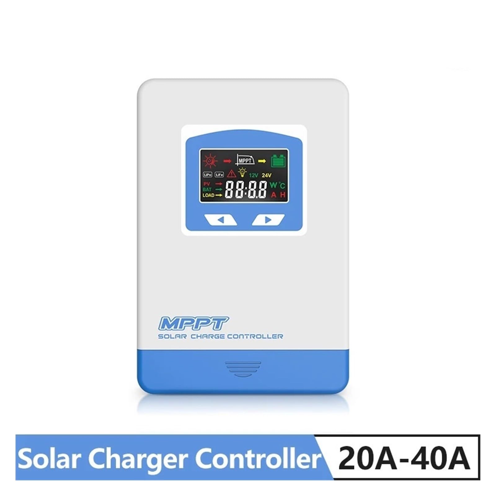 Kontroler ładowania słonecznego, Kontroler Ładowarki Słonecznej MPPT 40A 30A 20A 12V 24V Regulator Panelu Słonecznego Wyświetlacz LCD Różne Tryby Kontroli Obciążenia Obsługa(30A)
