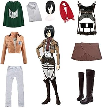 【フルセット】進撃の巨人 コスプレ衣装 S～Mサイズ ウィッグ・ブーツ付き フルセット】進撃の巨人 コスプレ衣装 S～Mサイズ ウィッグ