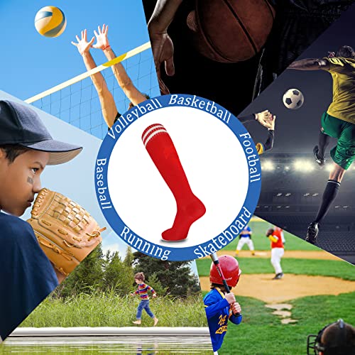 Sevening Kids Knee High Soccer Socks - 3 Pairs Long Football Socks， For 6-12 Year Youth (Red-1) #TOP5