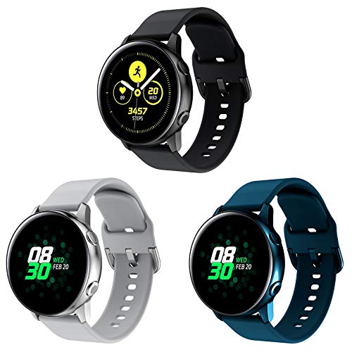 YSSNH 20mm Watch Bands Quick Release Compatible with Samsung Galaxy Watch3 41mm Bands Silicone Replacement for Galaxy Watch 42mm Active 2 40mm/44mm Gear S2(20mm)