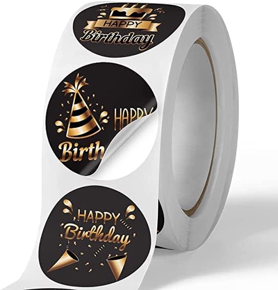 Sellos Redondos Sobres 48 Pegatinas De Cumpleaños Retro Redondas - Etiquetas Adhesivas Para Sobres, Regalos Y Decoración De Fiestas Stickers Round 1.2