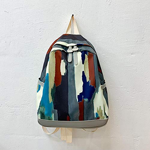 Mode à la Mode Gradient Sac à Dos Sauvage Cartable Femelle Junior High School Student Backpack-Gris_28 * 37 * 14 cm Cover