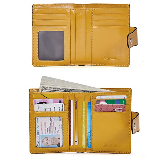 BOSTANTEN Women Leather Wallet RFID Blocking Small Bifold Zipper Pocket Wallet Card Case Purse with ID Window4