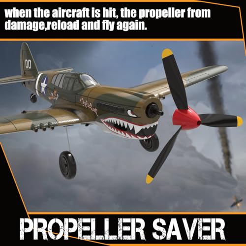 Image of RC Plane 4-CH RC Airplane - RC Airplane Ready to Fly Upgrade P-40 Warhawk Remote Control Airplanes for Beginners Adult with Beginners with Xpilot Stabilization System