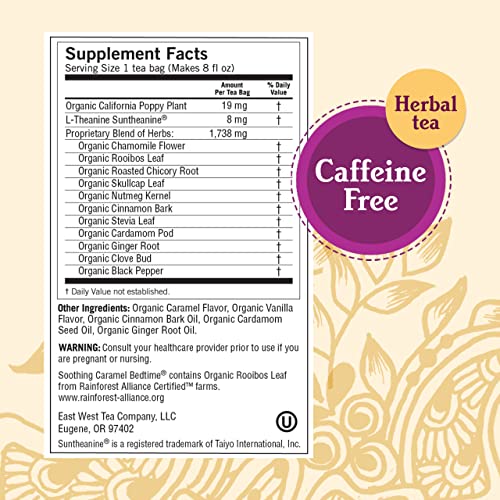 Yogi Tea Soothing Caramel Bedtime Tea - 16 Tea Bags per Pack (6 Packs) - Calming Sleep Tea - Supports Good Sleep - Includes Chamomile Flower, Rooibos Leaf, Roasted Chicory Root & More - Image 4