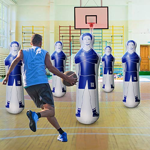 Sunshinemall Inflatable Soccer Dummy Goalkeepr Air Mannequin Free Kick Defender Wall Football Practice Tumbler For Dribbling Wall Passing Drills(40X160Cm) #TOP1
