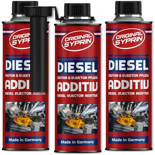 SYPRIN Original Diesel Additiv - Kraftstoffzusatz für Diesel Motorsystem I Dieseladditiv Kraftstoffadditiv Injektoren Injektor - 3X 250ml