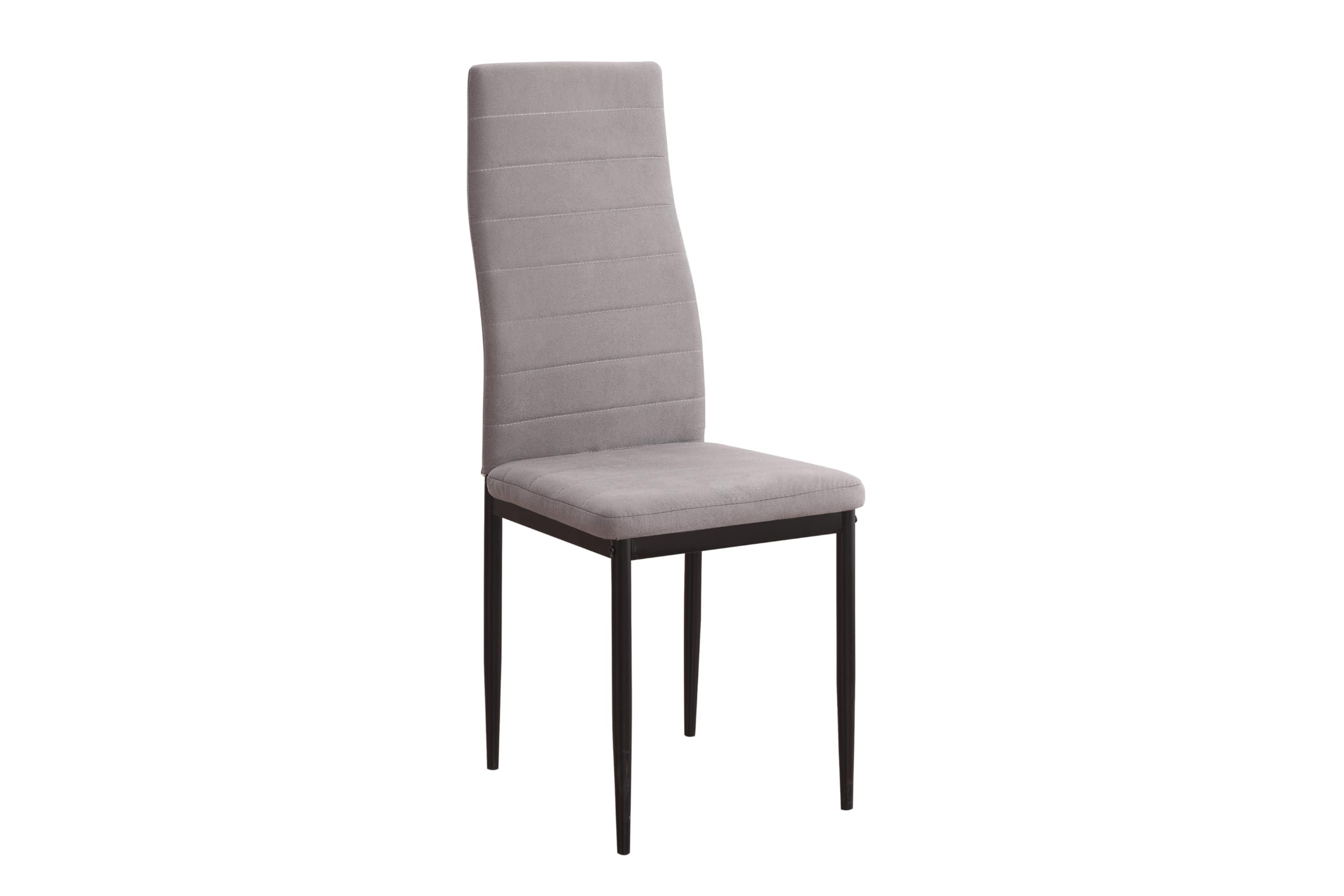 Genérico M1C - Pack 6 Sillas de Comedor Yuri, Respaldo y Asiento tapizado en Tela jarama Color Marengo, Sillas ergonómicas (Patas Color Negro)